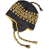 Hand Knit Sherpa Wool Hat with Micro Fleece Lining and Ear Flaps, Handmade Winter Toque, Christmas Beanie, Made in Nepal