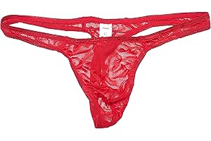 1 ONEFIT Men's Lace Thong T Panties Ice Silk Low Waisted Lace Jacquard Underwear