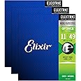Elixir 19102 Optiweb Electric Guitar Strings Medium 11-49 (3 Pack Bundle)