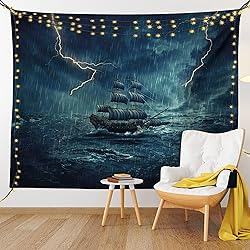 Ambesonne Landscape Tapestry, Stormy and Rainy