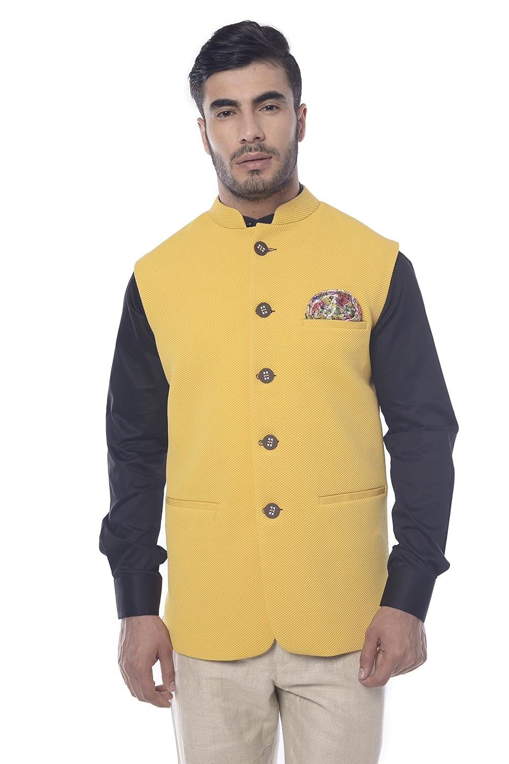 mohanlal sons mustard nehru jacket