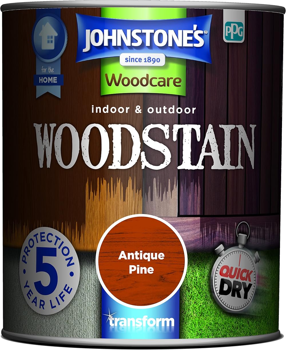 Johnstone's Interior Exterior Woodstain Antique Pine 750ml Weathershield UV