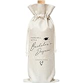 Bachelors Degree Graduation Wine Gift Bag, Graduation Gift Wine Bag for Her, Him, Bachelor's Degree Graduation, University College Graduation, 1 Pc Burlap Wine Bottle Cover Bag (f18)