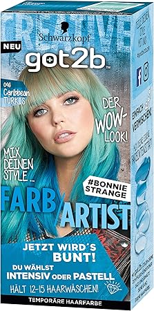 Schwarzkopf Got2b Farb/Artist Haarfarbe, 096 Caribbean Türkis, 3er Pack (3 x 80 ml)