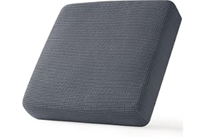CHUN YI Stretch Couch Cushion Cover for Armchair, Individual Sofa Seat Cushion Covers for Chairs, Slipcover Replacement with Elastic Bottom Jacquard Fabric(Small,Grey)
