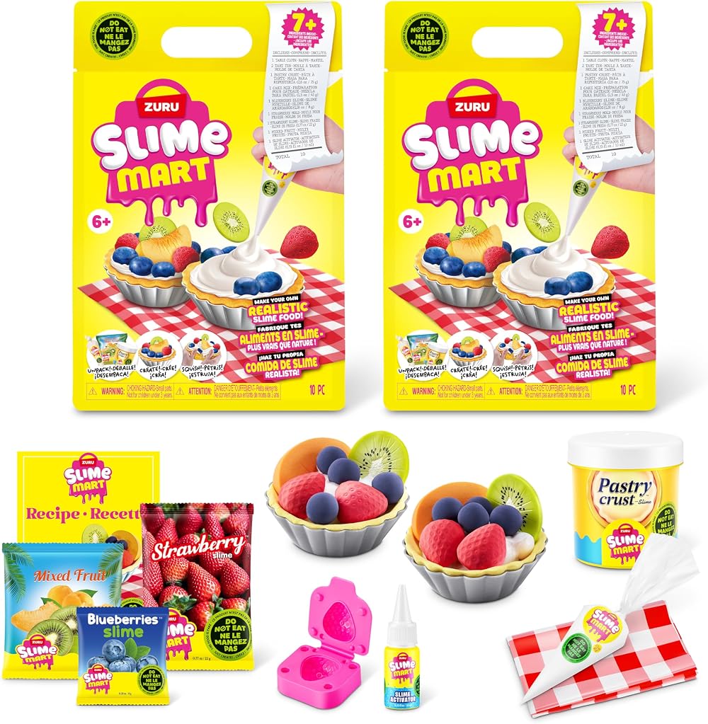 Slime Mart Small Bag 2PK by ZURU Blueberry Tart Slime Kit for Kids