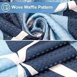 Shower Curtain Geometric Fabric 182x182cm Blue with Metal Hooks view 3