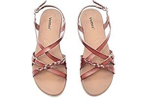 Veittes Women's Flat Slide Sandals-Adjustable Double Elastic Bands,Crossover Straps,Fashion Casual Summer Flat Sandals.