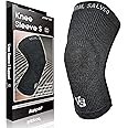 Vital Salveo Knee Compression Sleeve | Pain Relief & Swelling Recovery Brace For Sports & Daily Use - Light Grey X-Large