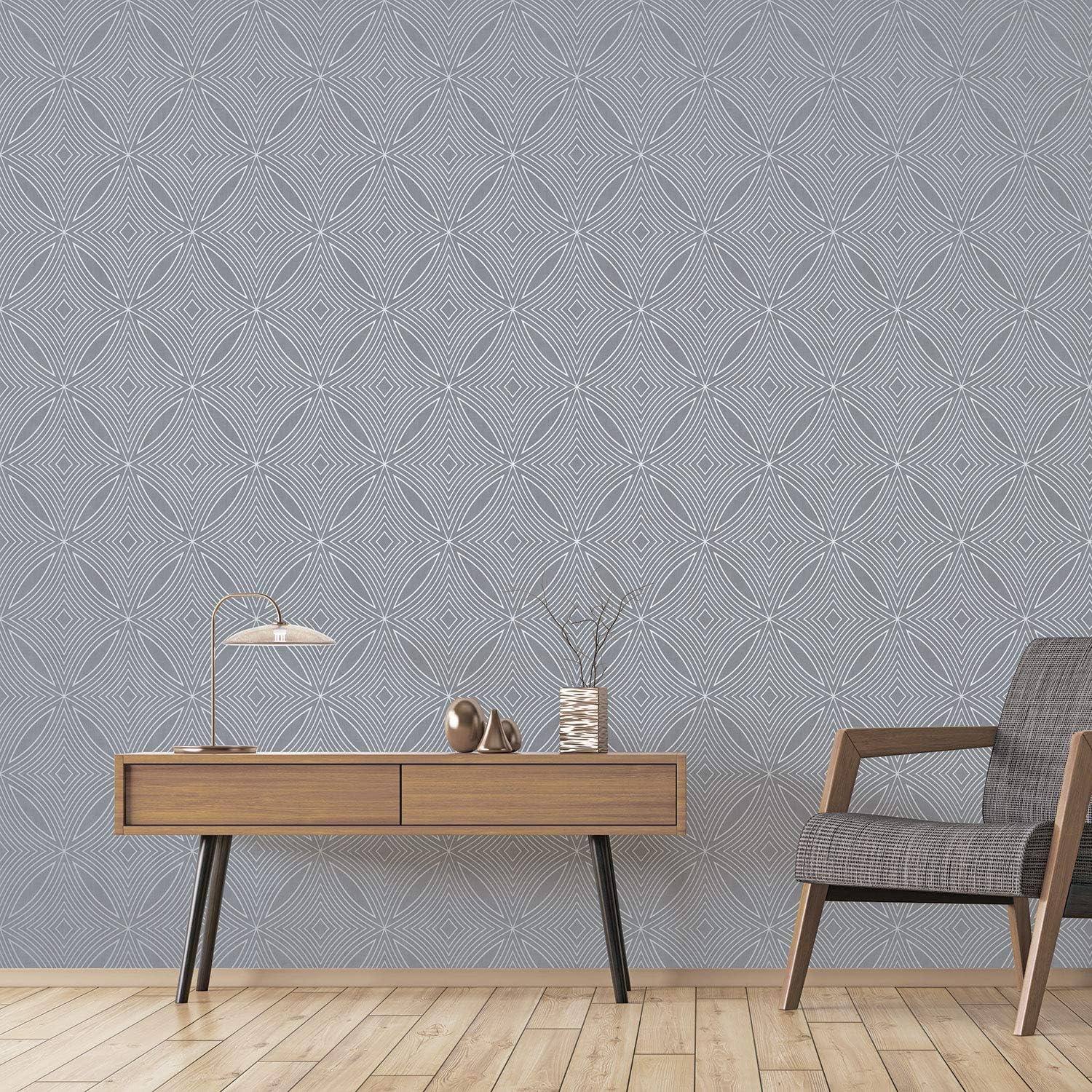 Galerie G67721 Special FX Kaleidoscope Design Wallpaper, Blue/Silver, 10m x 53cm, Blue/ Silver - Image 3