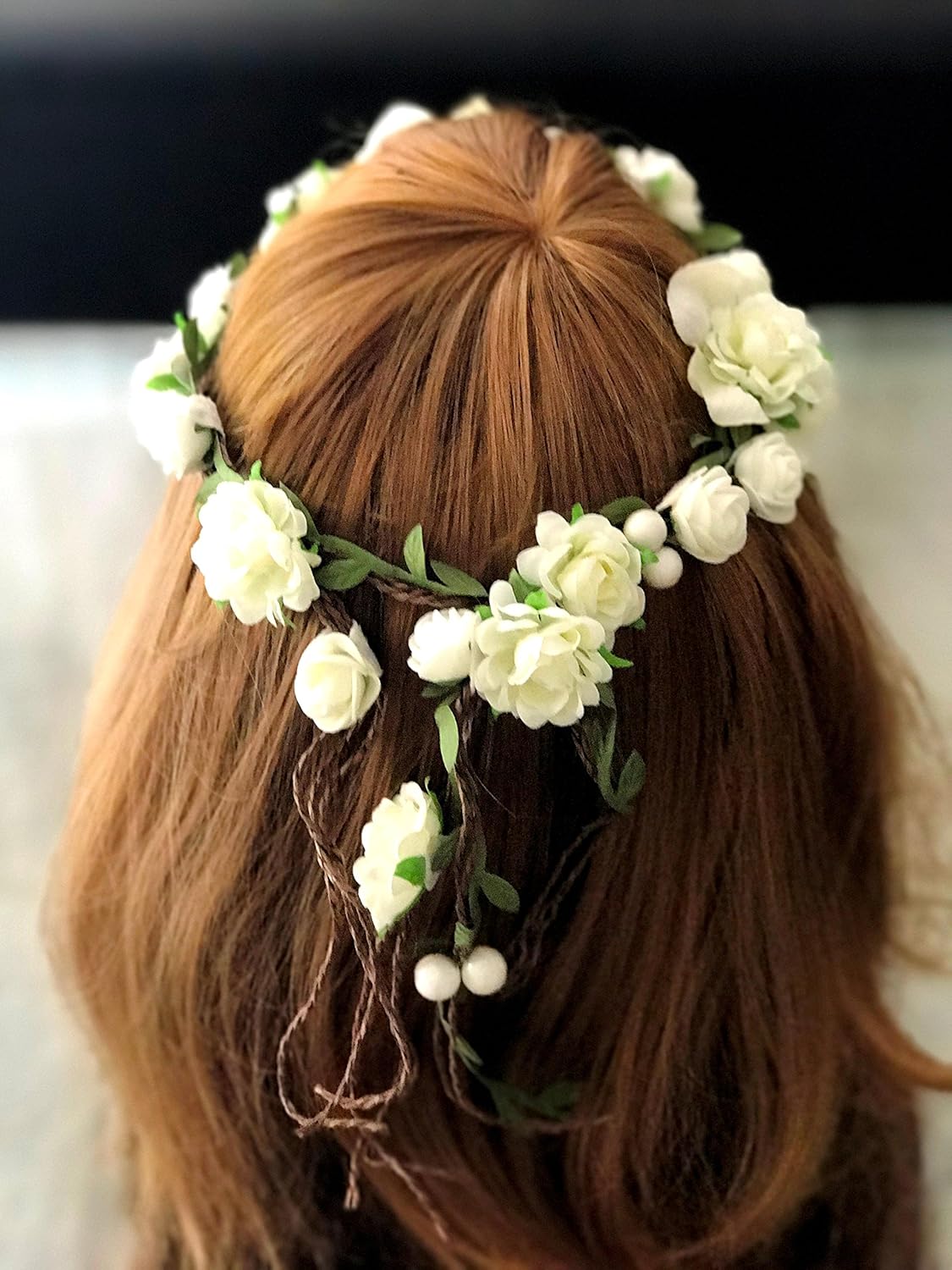 Amazon Com Meethan Nature Vines Garland Flower White Beads Pearl