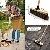 Newman and Cole 12in Outdoor Broom with Wooden Handle Natural Bassine Bristles view 2