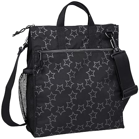 LÄSSIG Baby Wickeltasche Kinderbuggytasche Buggy Tasche Kinderwagen/Casual Buggy Bag Reflective Star, schwarz