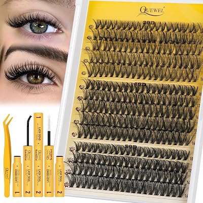 QUEWEL Clusters-Lashes Kit 30D 40D 50D Mixed 10-16mm DIY Kit