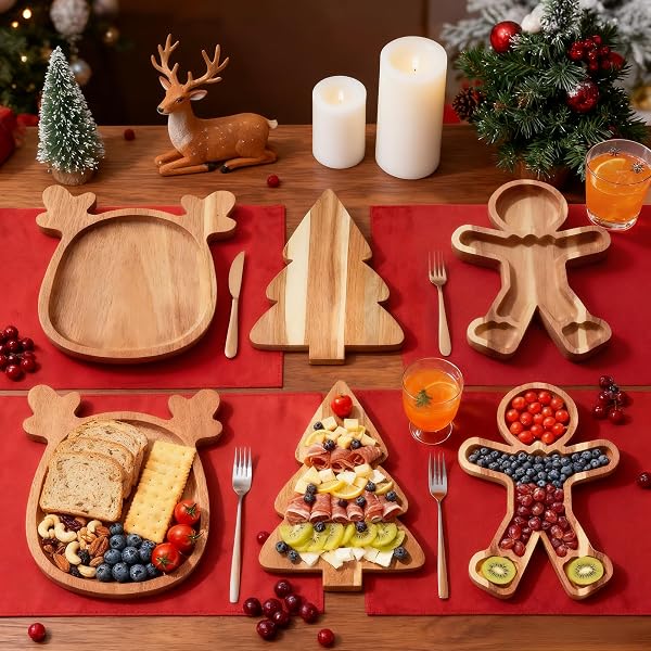 CHARCUTERIE BOARD SET,CHEESE BOARD FOR SERVING,GIFTS FOR KITCHEN & PARTIES & HOUSE WARMING,3-PIECE SET,LARGE SIZE WITH FORKS,BIRTHDAY GIFT FOR WOMEN