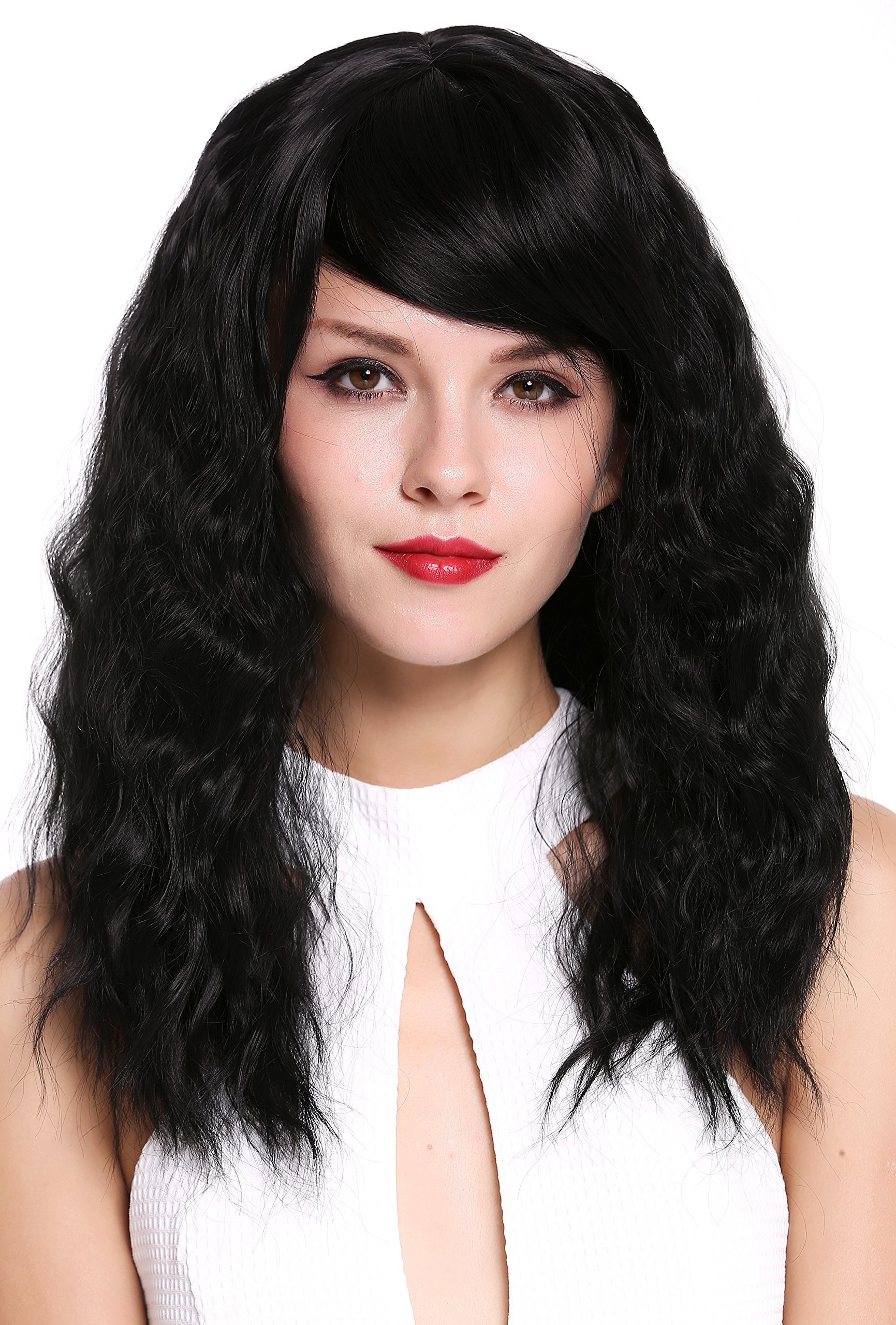 WIG ME UP - 5093-2 Lady Quality Wig Long Voluminous Dense Curls Curled smooth at parting Black