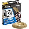 Kutzall Original Shaping Dish - Fine, 4-1⁄2" (114.3mm) Dia. X 7⁄8" (22.2mm) Bore - Woodworking Angle Grinder Attachment for DeWalt, Bosch, Milwaukee. Abrasive Tungsten Carbide, DW412O230