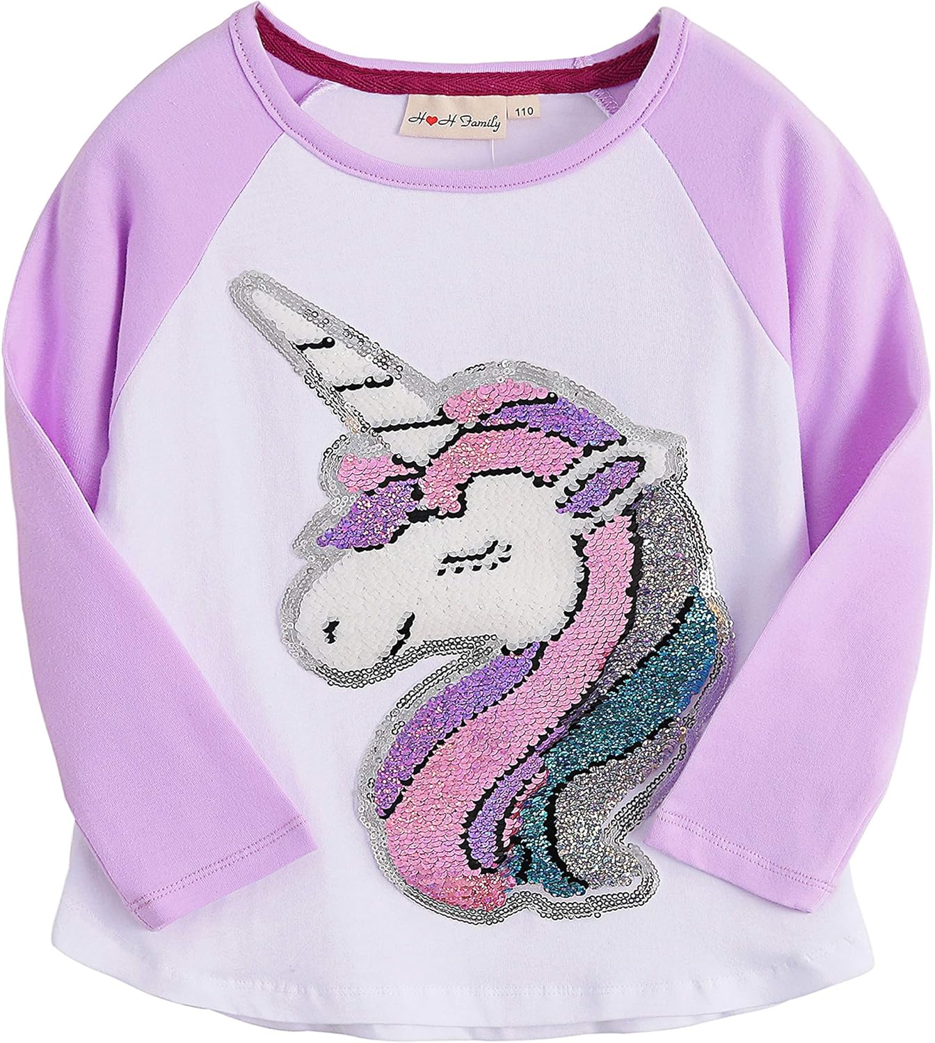 HH Family Flip Sequin Unicorn Shirt Tee for Girls 312