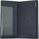 Bullz Genuine Leather Checkbook Cover Wallet Organizer with Longh Card Holder