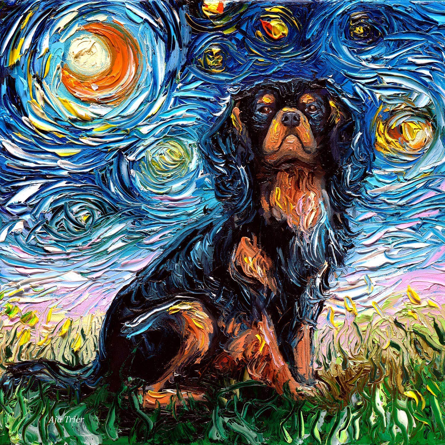 impressionist dog painting