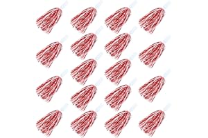 KDPATFAV 18PCS Cheerleading Pom Poms Metallic Foil Plastic Pom Poms with Baton Handle for Game Sports Squads Dancing Party Football Basketball Club Spirit Sports Stage Performance Celebration (Red and White)