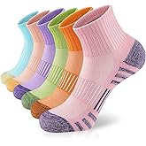 Airacker Athletic Quarter Socks with Cushion Running Ankle Socks for Men Women 6 Pairs
