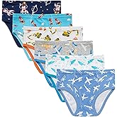 Slenily Little Boys Sharks Briefs Toddler Kids Truck Cars Underwear Soft Cotton Airplane Undies (Pack of 6)