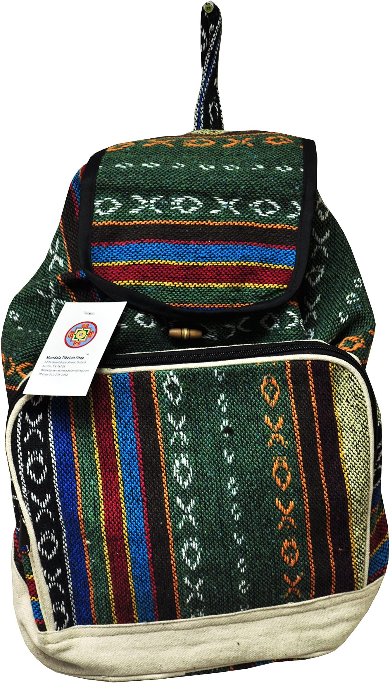 Mandala Tibetan Shop Men Women Bohemian Striped Hippie Messenger Backpack