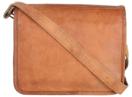 Ramraj Handcrafted Unisex Messenger Leather Bag( Length 9 inch X Width 3 inch X Height 8 Inch)