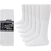 Diamond Star Tube Socks Men 6 Pairs Premium Cushion Cotton Over The Calf Athletic Knee High Socks For Men Big & Tall