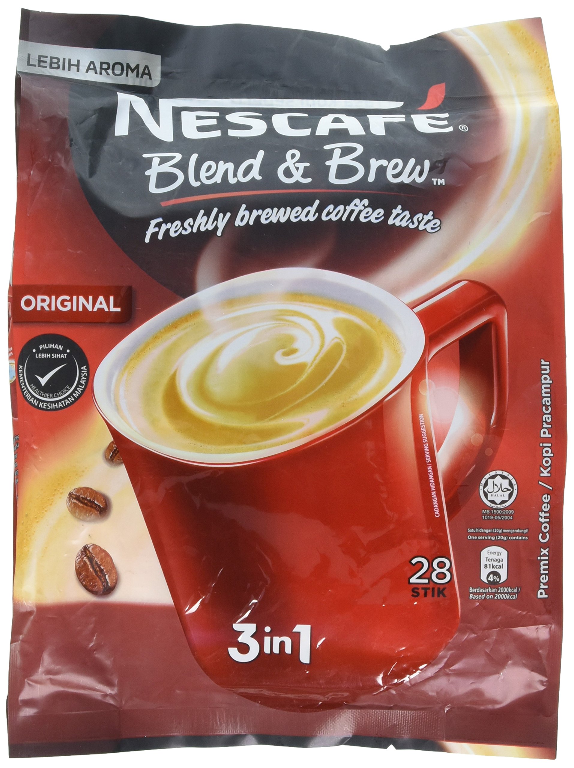Nescafe 3 in 1 Strong Instant Coffee Single Packets 28x18g