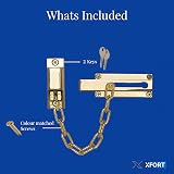 XFORT Polished Brass Locking Door Chain Front Door Security Chain view 5