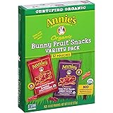 Annie's Organic Bunny Fruit Snacks, Variety Pack, 12 Pouches, 9.6 oz Box