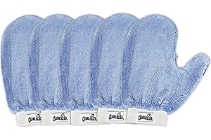 CleanAide Microfiber Terry Weave Mitt with Thumb and Elastic Wrist Cuffs, Pack of 5