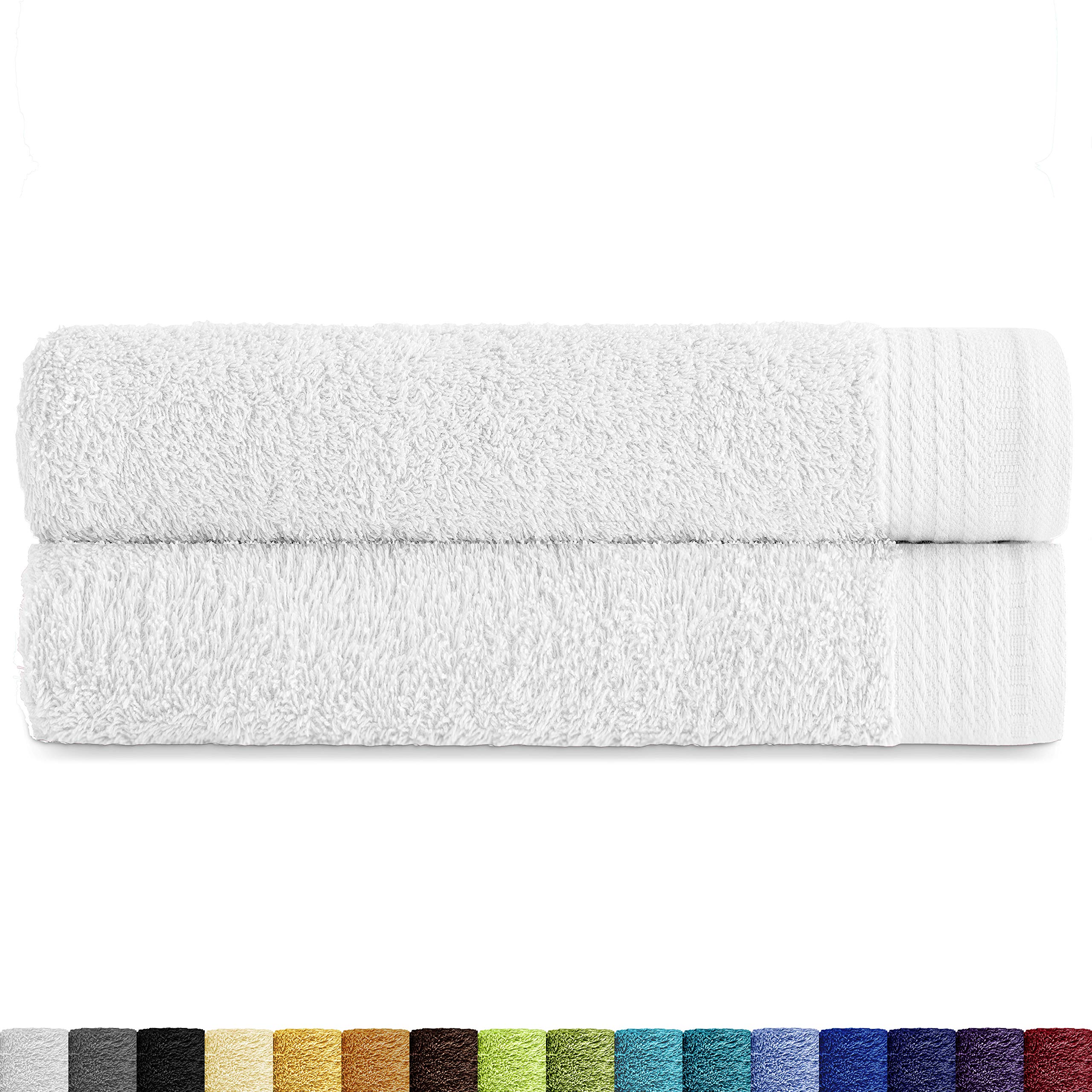 Eiffel Textile Packs of Terry Towels Quality 600 g, 100% Egyptian Cotton, White, 2 x Savannah