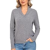 VETLURY V Neck Sweaters for Women – 100% Merino Wool Shawl Collar Pullover Warm Winter Sweater Long Sleeve Jumper Knit