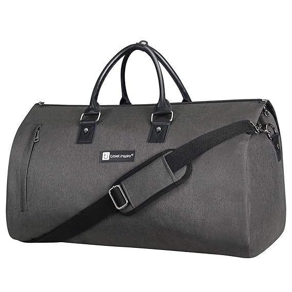 Large Garment Duffle Bag Convertible Fit XL Suit Weekend Travel Carrier with Shoe Pouch, Black