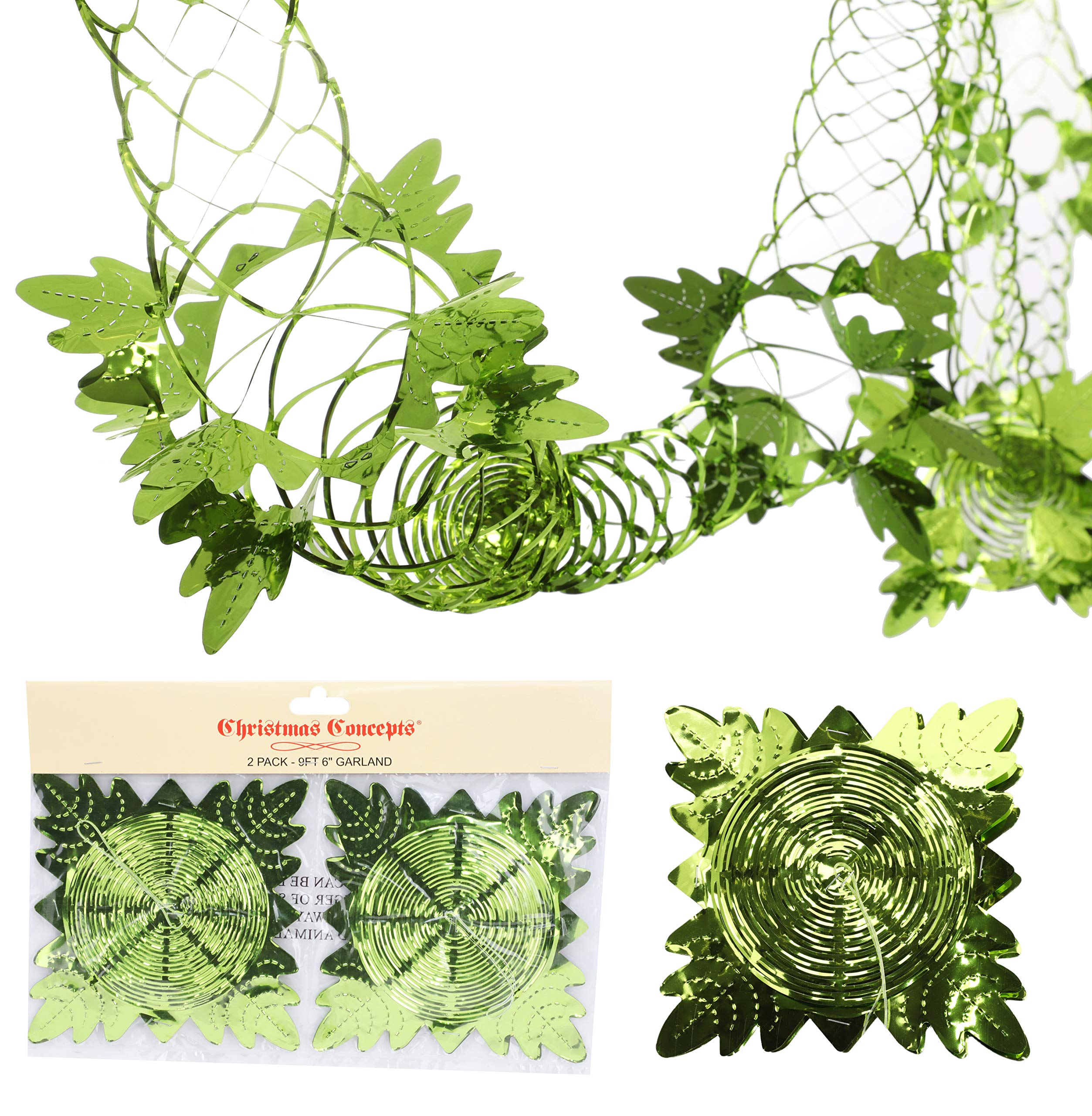 Christmas Concepts® Pack Of 2-9ft (2.7m) Garland Festive Hanging Decorations - Christmas Decorations (MINT GREEN)