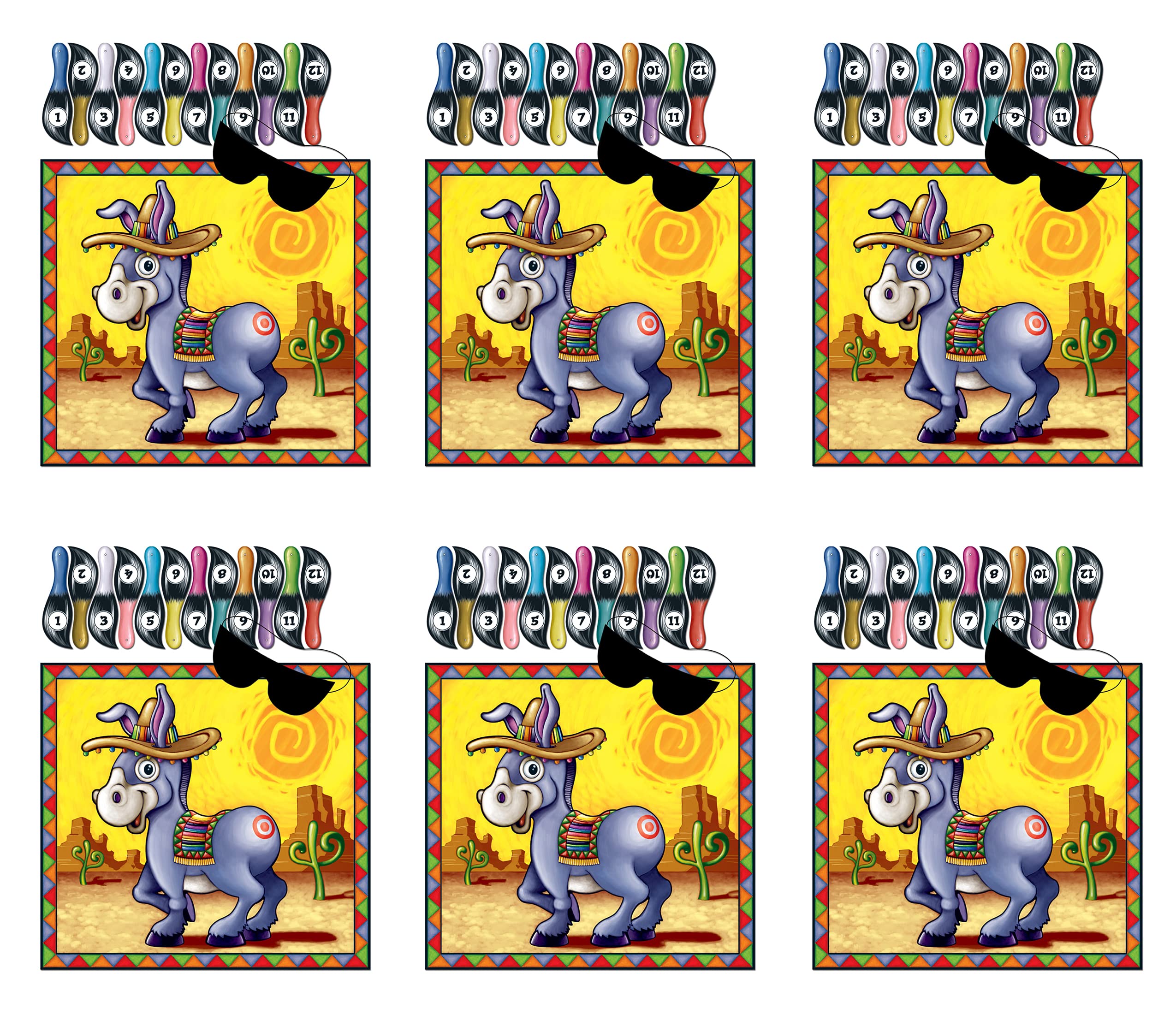 Beistle S60212AZ6 Donkey Games, Paper, Multicolor