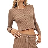 Organic Basics Women's True Knit Cropped Long Sleeve Cardigan Top