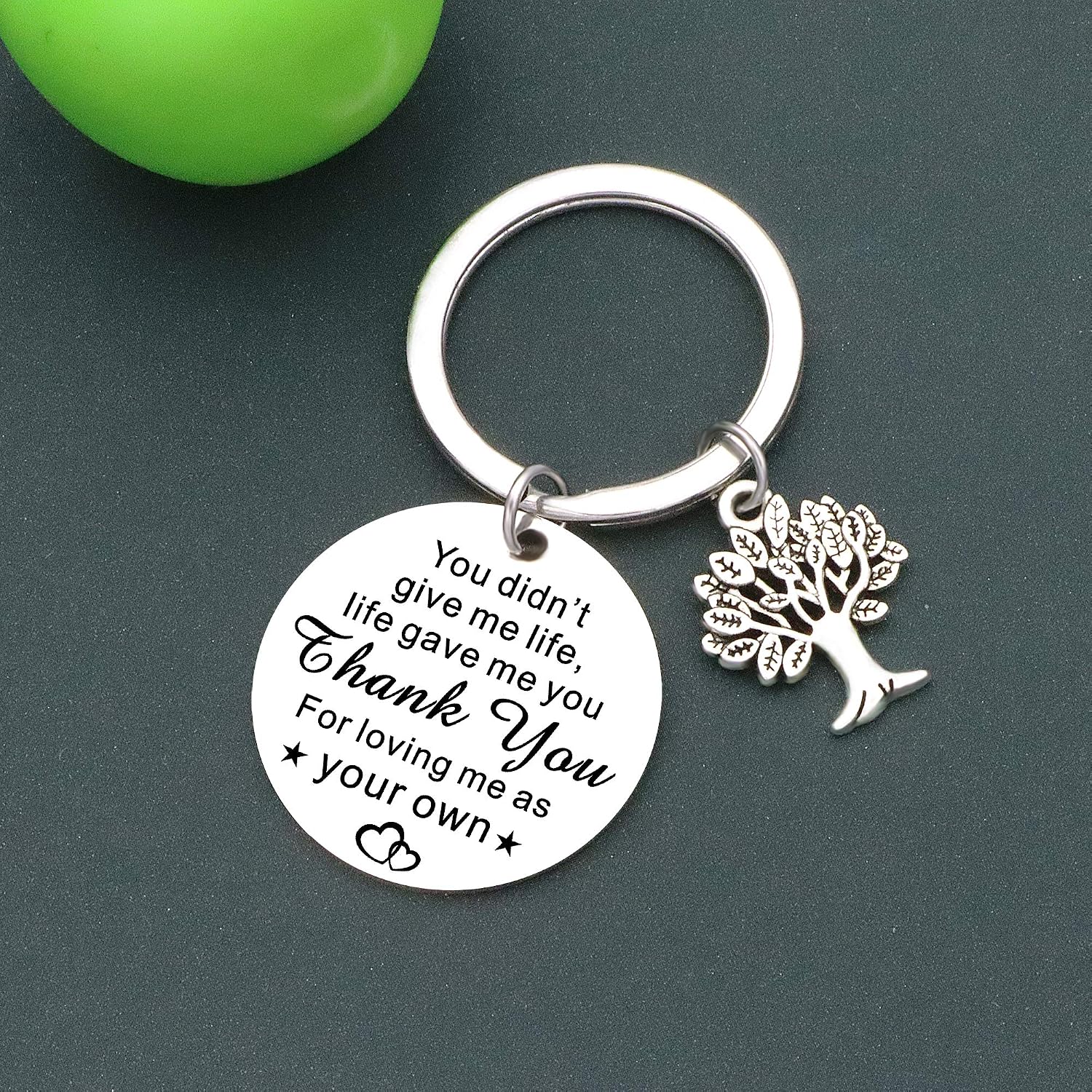 JMIMO Step Dad Step Mum Keyring Stepfather Stepmother Father Mother in Law gifts for women men -You Didn't Give Me Life Life Gave Me You Thank You for Loving Me As Your Own - Image 4