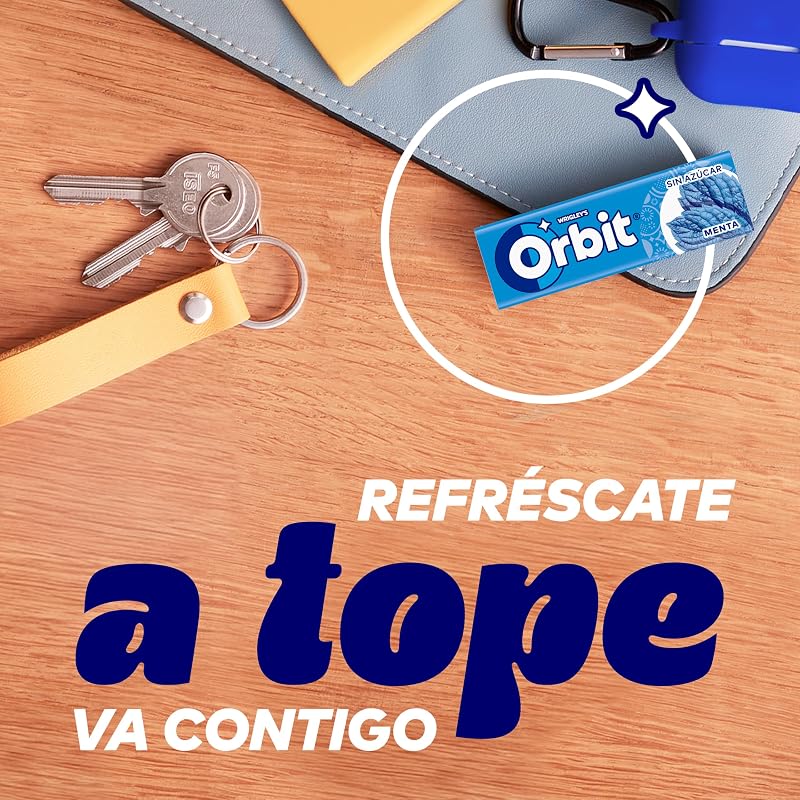 Gomas Aromatizadas de Hortelã Sem Açúcar Orbit, Frescas, Intensas e de Longa Duração em formato Tablet (30 x 10 pastilhas elásticas)