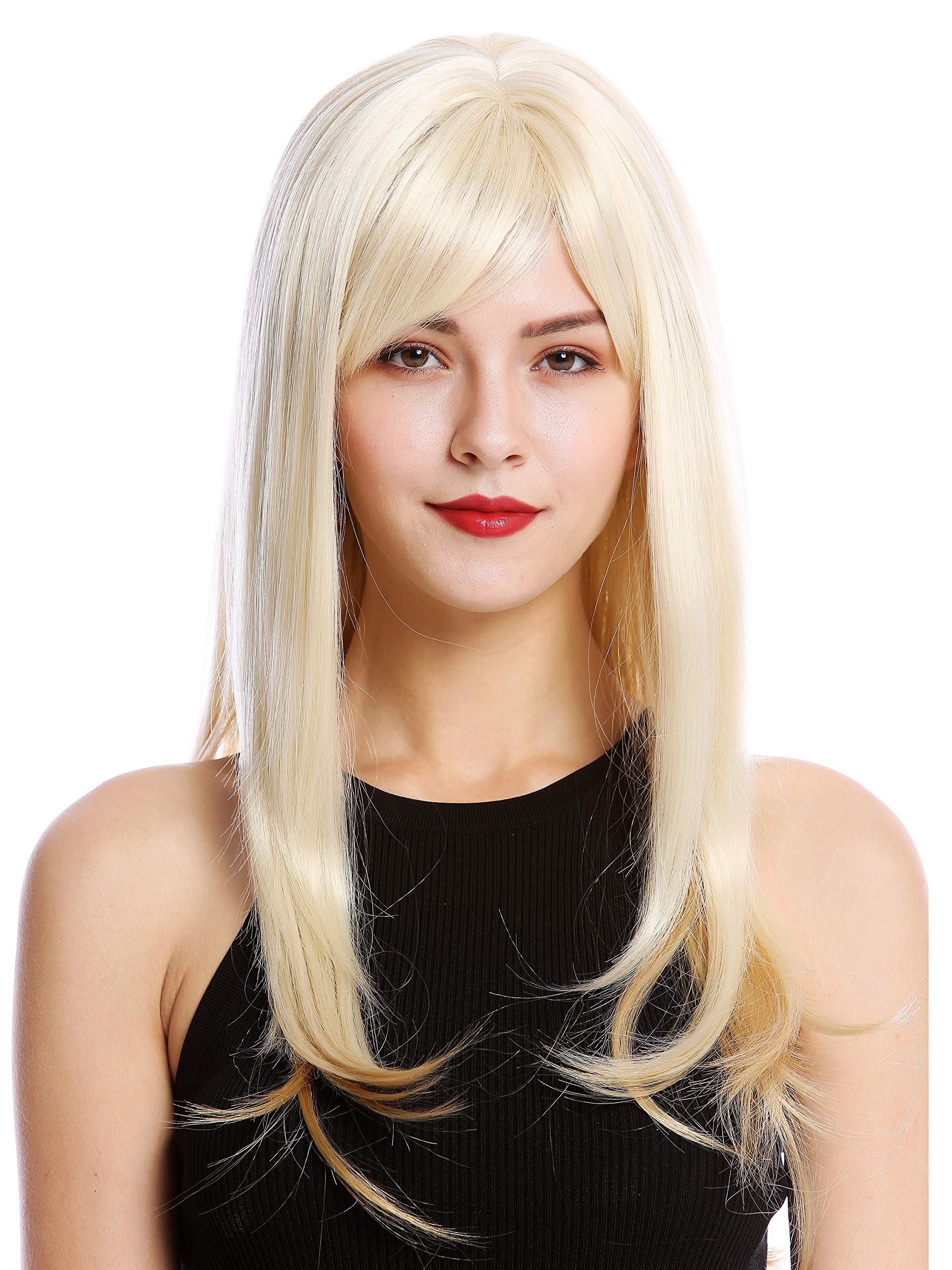 WIG ME UP - GFW2274-LG26+613 Lady Quality Wig Long Straight Bangs Fringe Light Blond Platinum Mix