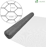 VOUNOT PVC Coated Hexagonal Chicken Wire Mesh 1m x 25m 25mm Grey view 2
