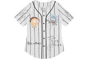 RICK AND MORTY Ladies Jersey Ladies Baseball Jersey - Rick & Morty Mesh Button Down Jersey