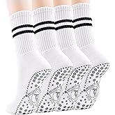 DECOVICI Pilates Grip Socks Non Slip Yoga Socks for Women Lady Anti-Skid Gripper Socks Barre Gym Hosptial 2/4 Pairs