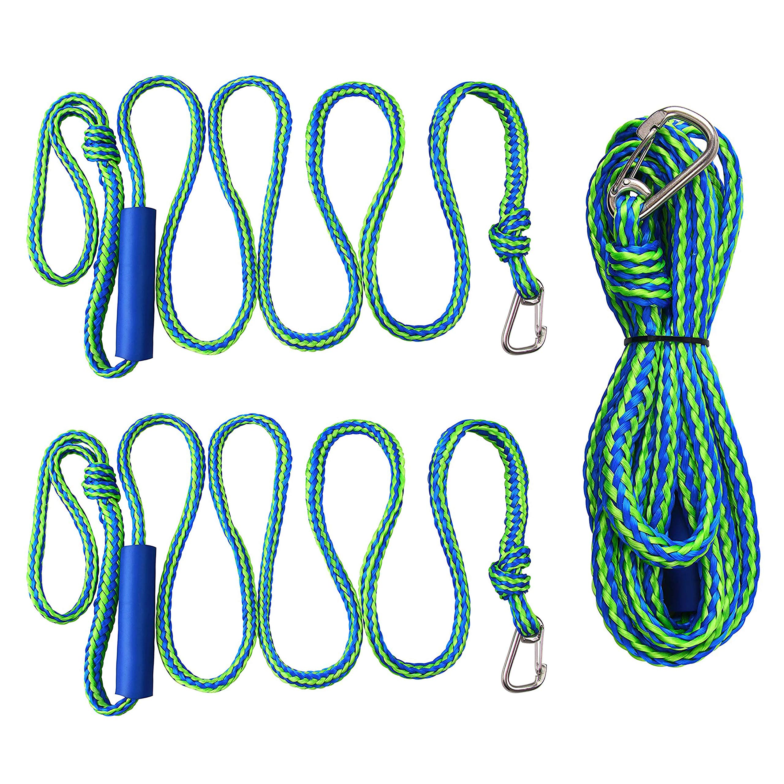 Premium Dock Lines for PWC, 2pcs Kayaks & Boats Docking Rope with Foam Float Heavy Duty Mooring Rope Tow Line with Clip and Loop Marine Boat Accessories