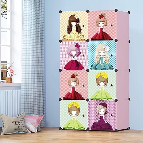 Lukzer 8 Cube Printed Waterproof Storage Organizer Wardrobe For