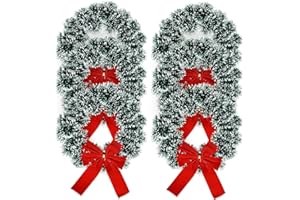 Gift Boutique 6 Christmas Wreath 9.5 with Red Velvet Bow Tinsel Wreaths Crafts for Door Kitchen Decor Pine Indoor Decorations Home Window Decoration Holiday Crafting