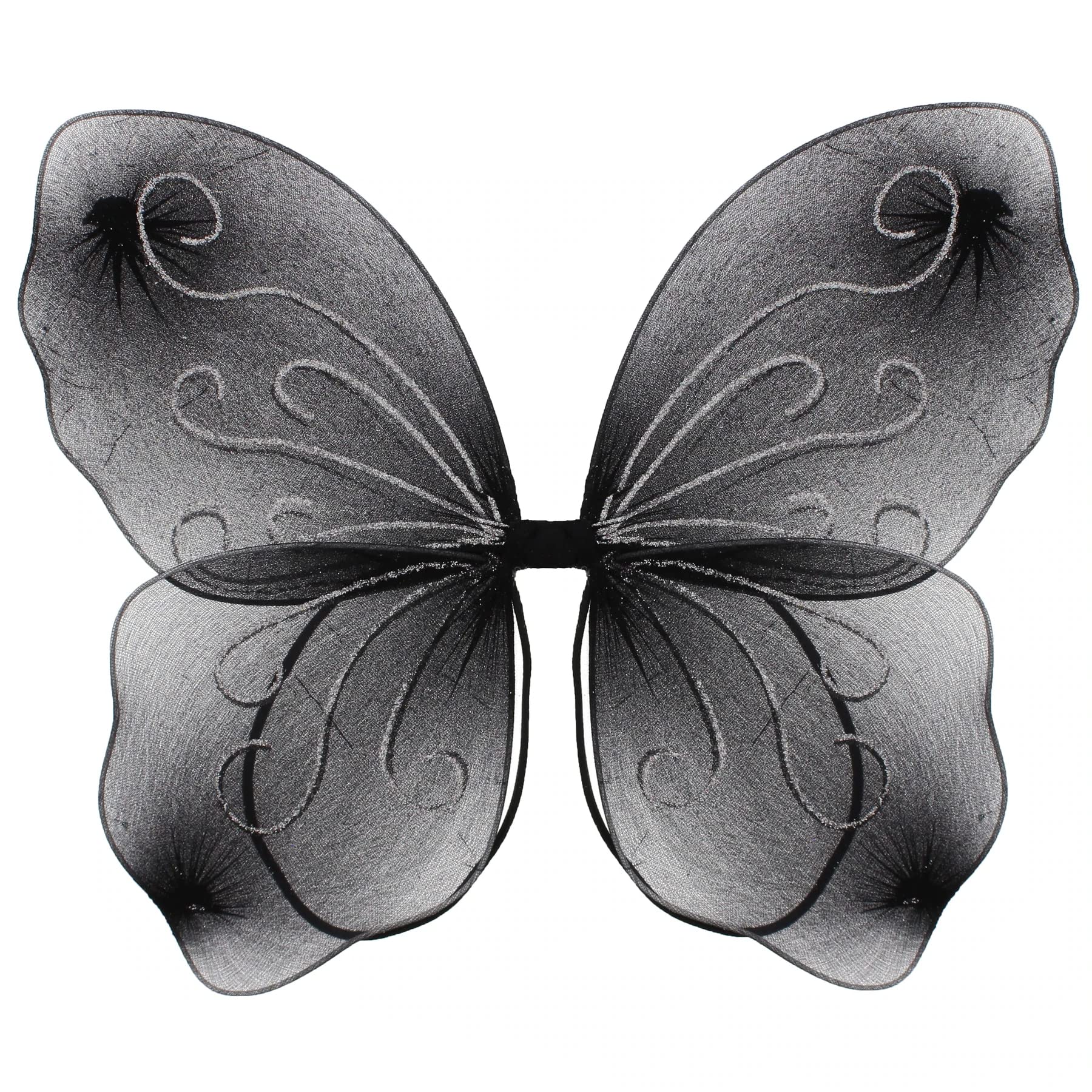 Topkids Accessories Wings Fairy Butterfly Pixie Tinkerbell Fancy Dress Outfit Girls Dressing Up Costume Baby Toddler Kids Childs Small Tiny Mini Toy Angel Fairywings (Black)